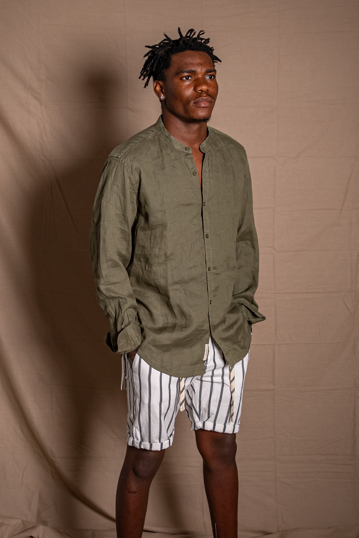 LINEN SHIRT - KHAKI