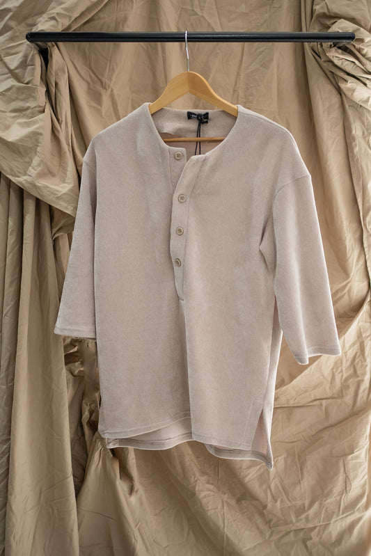 VELVET T-SHIRT- BEIGE