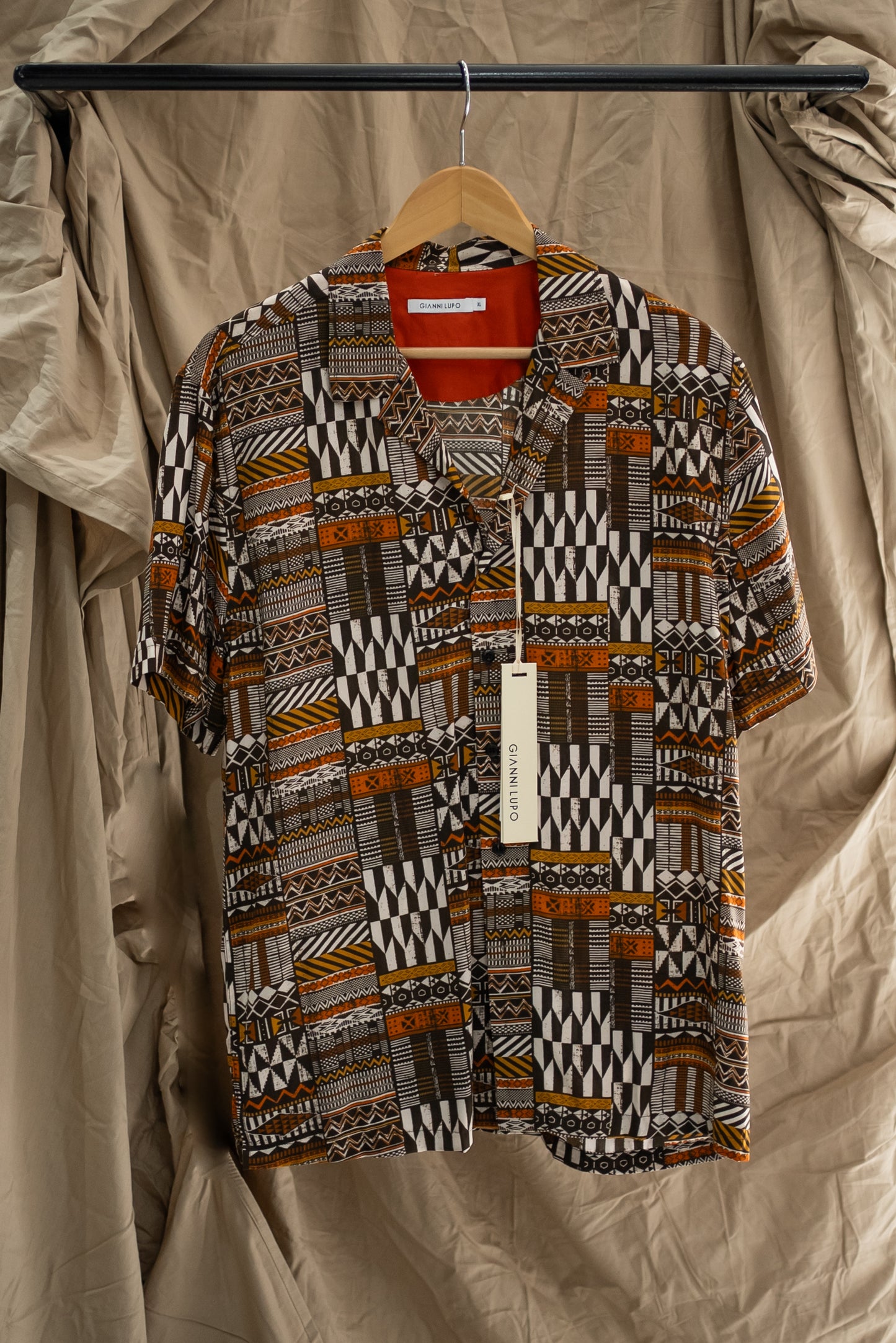 GIANNI LUPO HALF SLEEVE SHIRT - BROWN