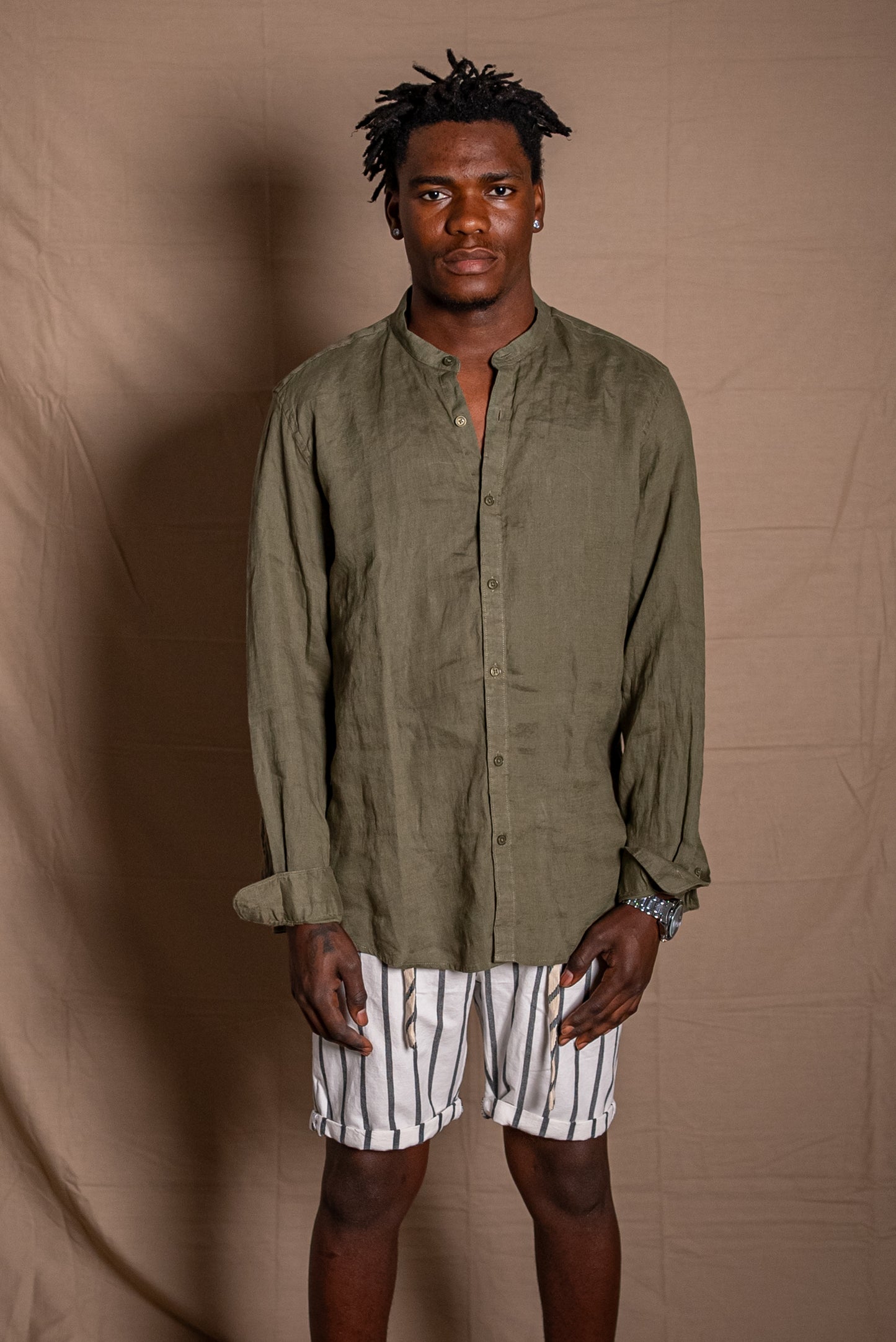 LINEN SHIRT - KHAKI