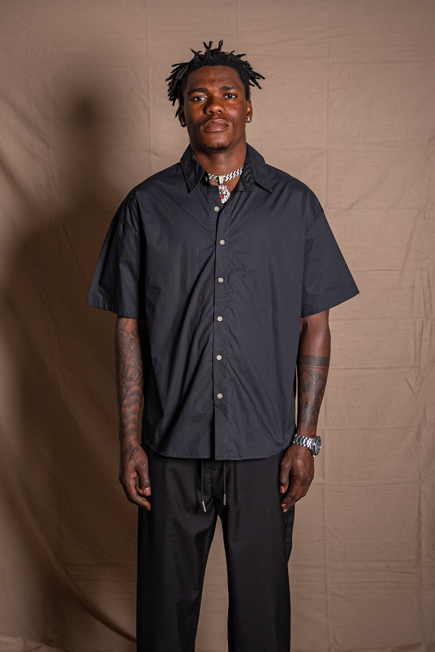 HALF SLEEVE SHIRT - BLACK