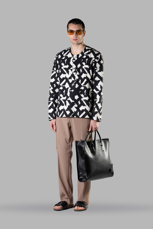 ABSTRACT PATTERN KOREAN NECK SERAPHIN SHIRT