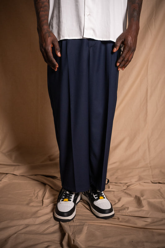 BLACK CIRCUS-OVERSIZED RELAXED PANTS (Navy Blue)