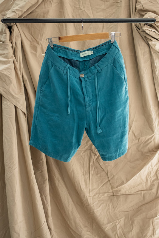 LINEN SHORT - PETROL