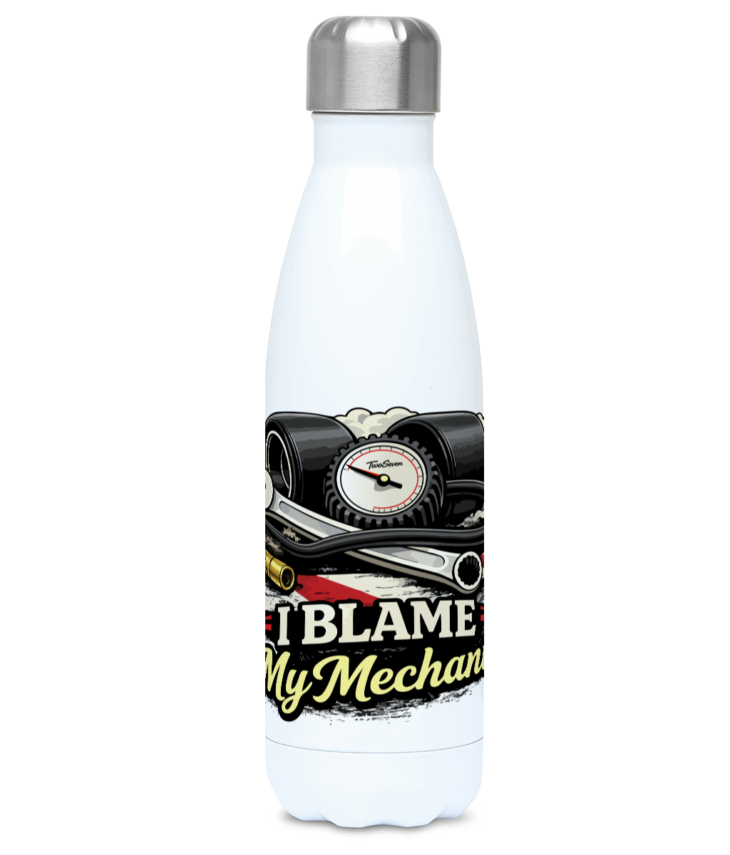 500ml Water Bottle I Blame My Mechanic Logo