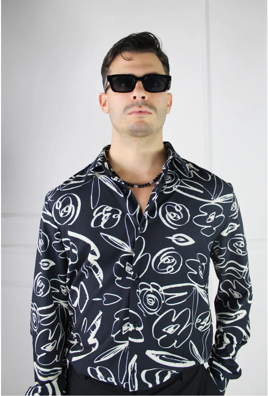 BLACK CIRCUS - Long Sleeve Print Shirt