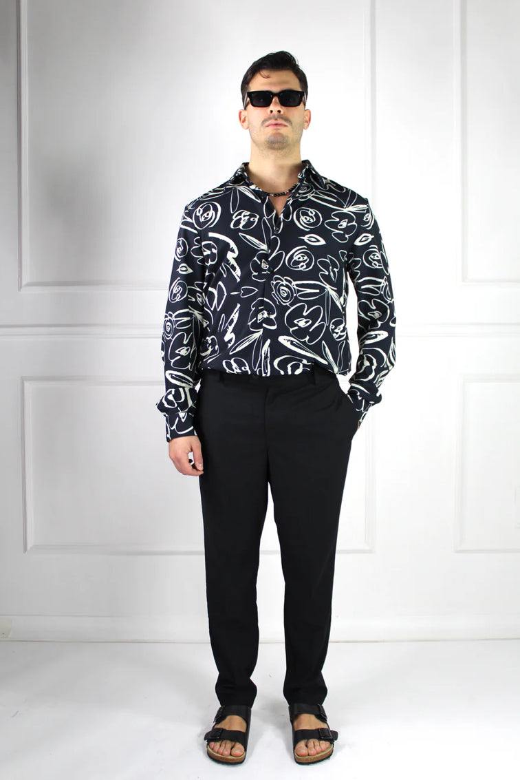 BLACK CIRCUS - Long Sleeve Print Shirt