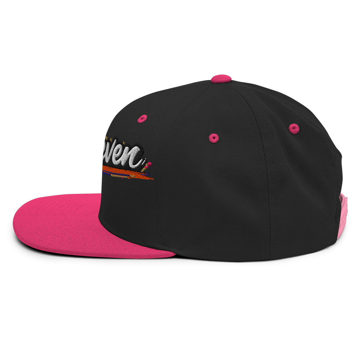 TwoSeven Classic Snapback Cap - Hot Pink