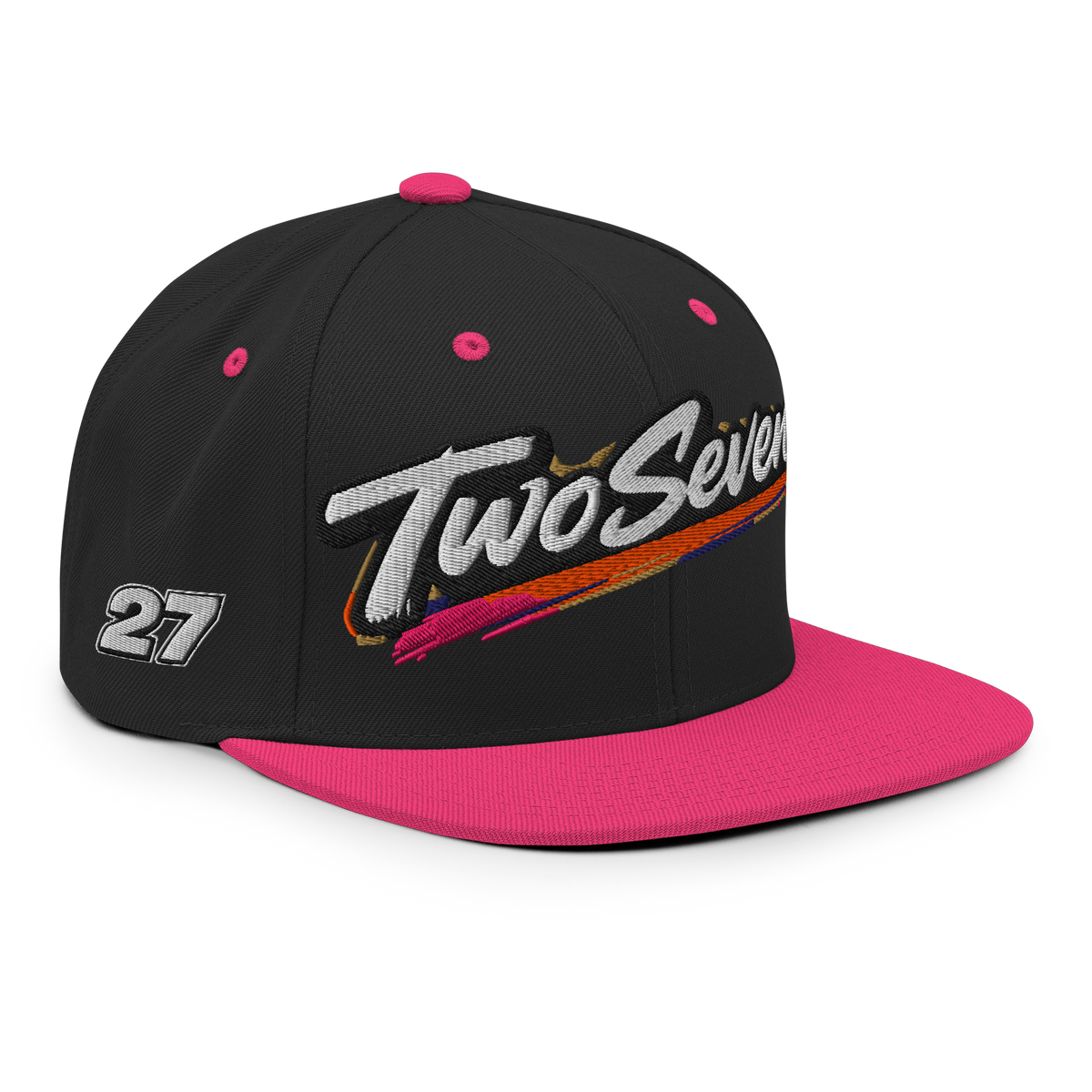 TwoSeven Classic Snapback Cap - Hot Pink