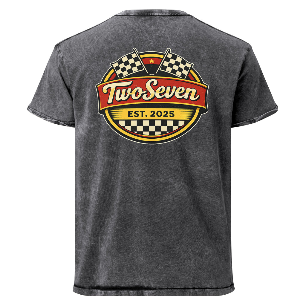 TwoSeven Denim Effect Vintage Logo T-Shirt