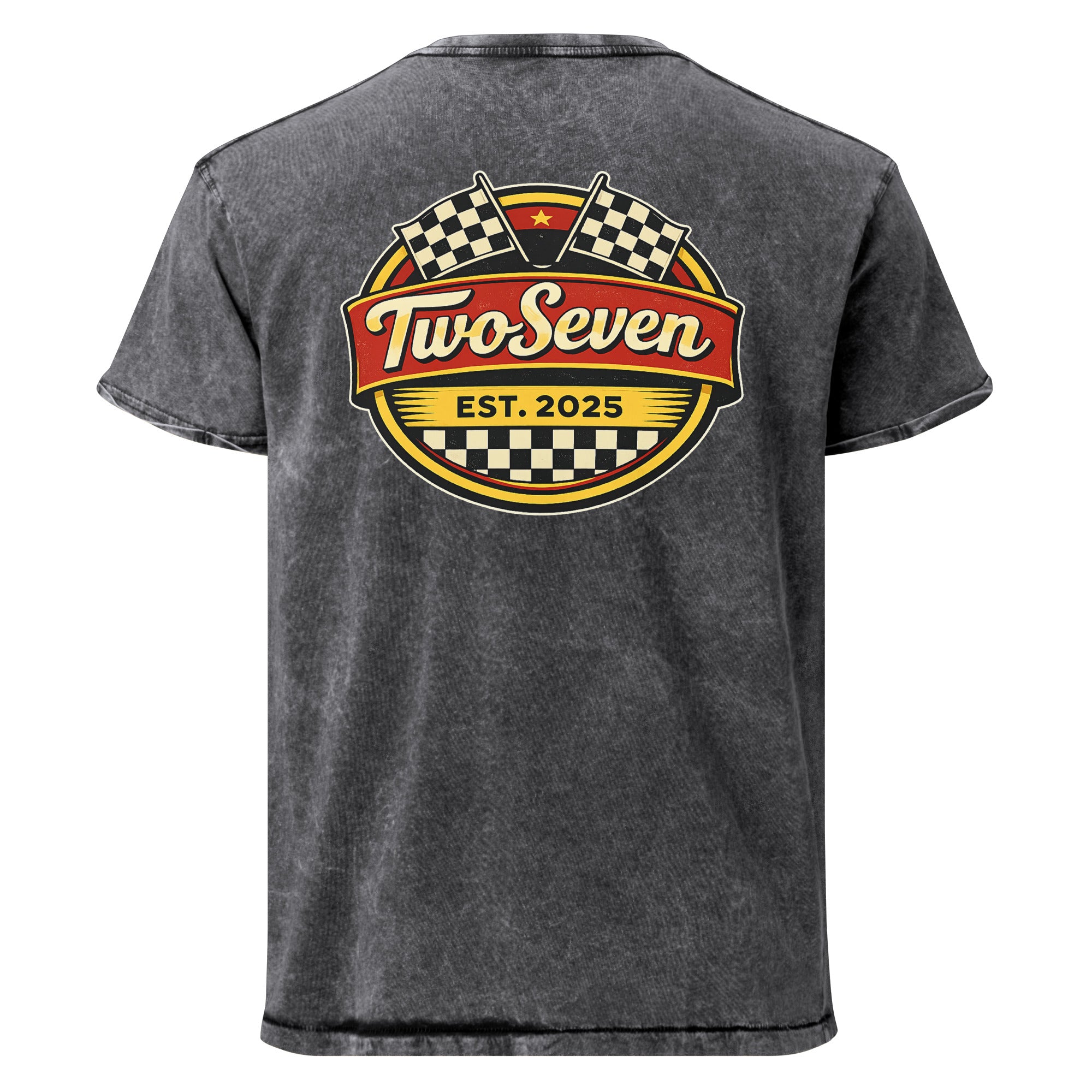 TwoSeven Denim Effect Vintage Logo T-Shirt
