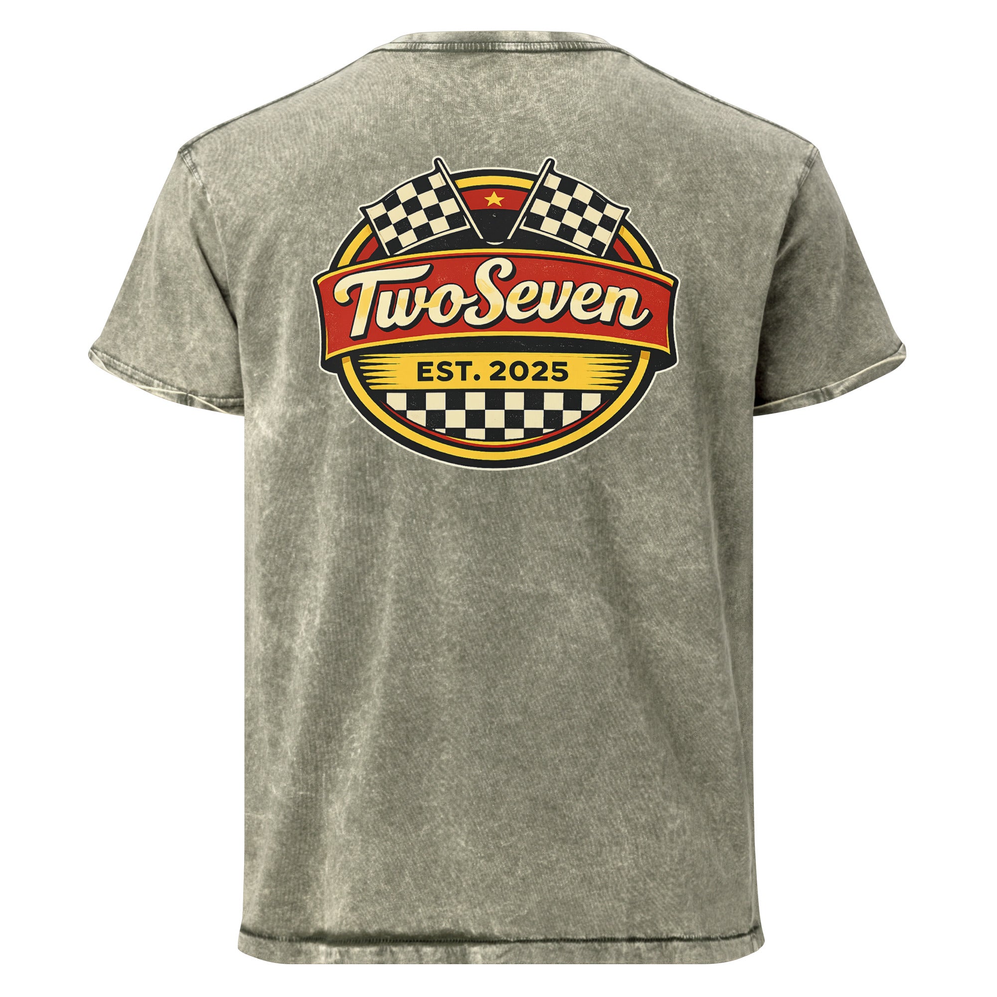 TwoSeven Denim Effect Vintage Logo T-Shirt