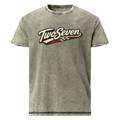 TwoSeven Denim Effect Vintage Logo Tee - Army Green