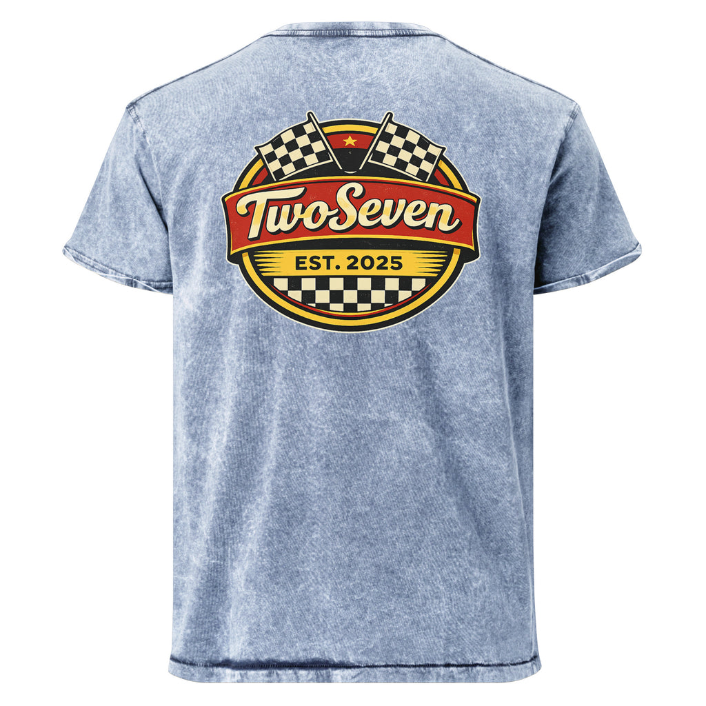 TwoSeven Denim Effect Vintage Logo T-Shirt