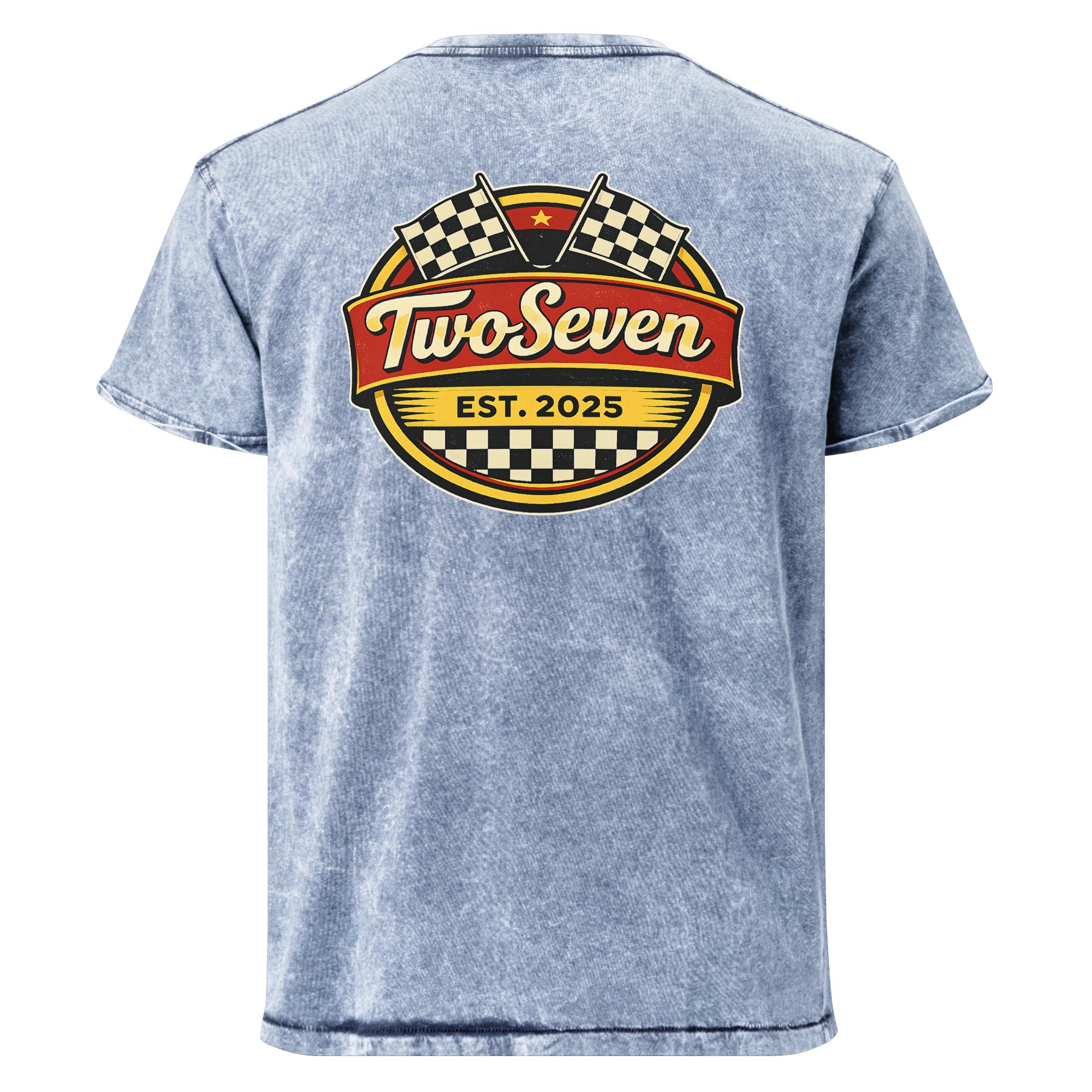 TwoSeven Denim Effect Vintage Logo T-Shirt