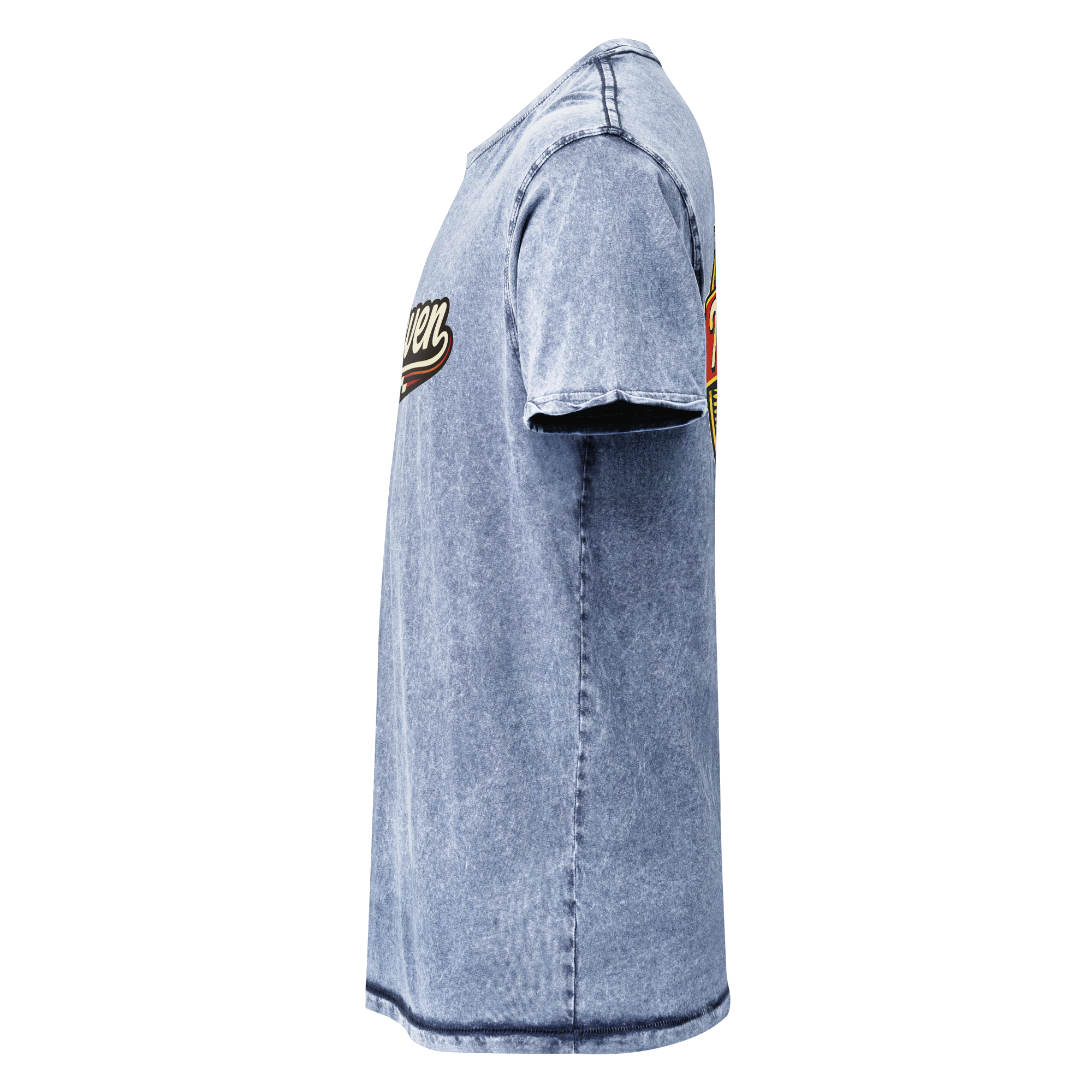 TwoSeven Denim Effect Vintage Logo Tee - Blue