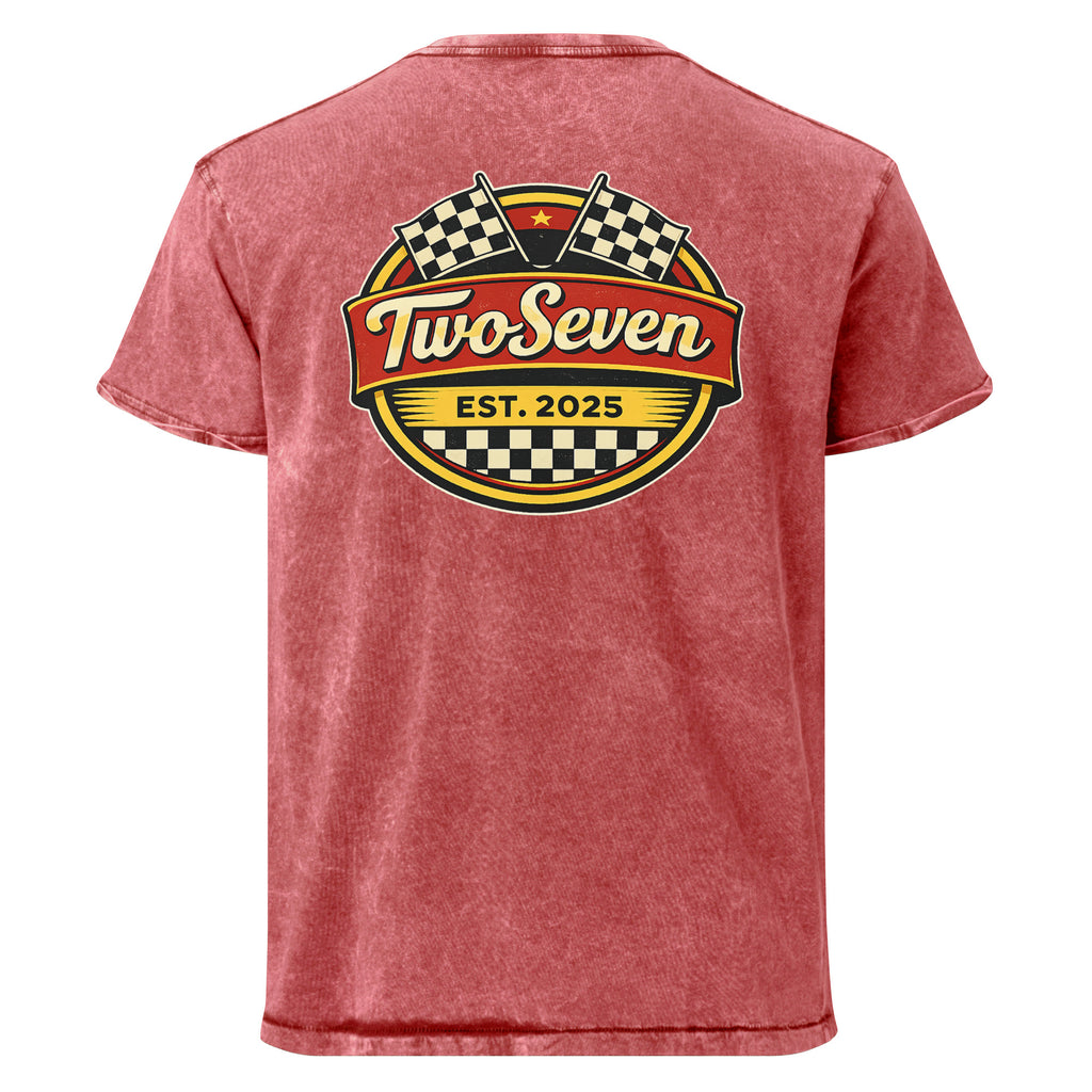 TwoSeven Denim Effect Vintage Logo T-Shirt