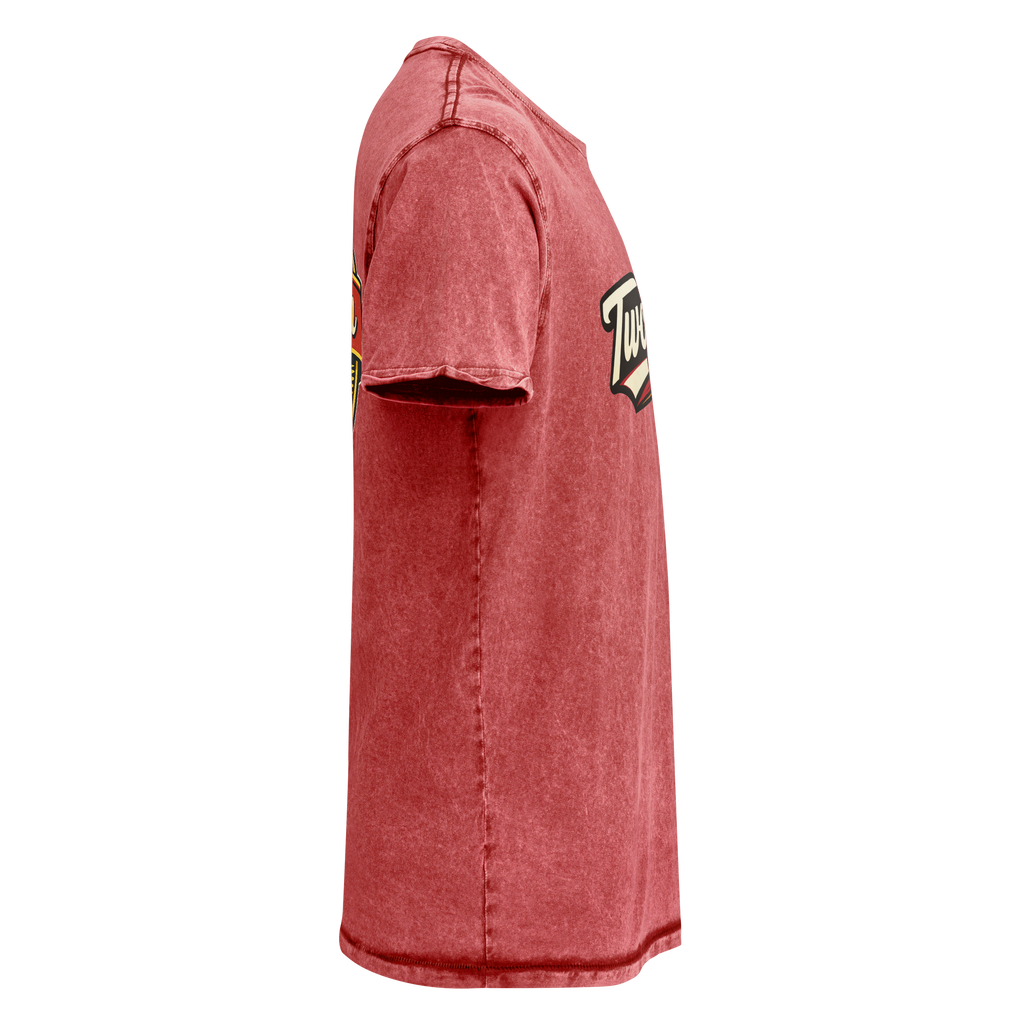 TwoSeven Denim Effect Vintage Logo Tee - Red