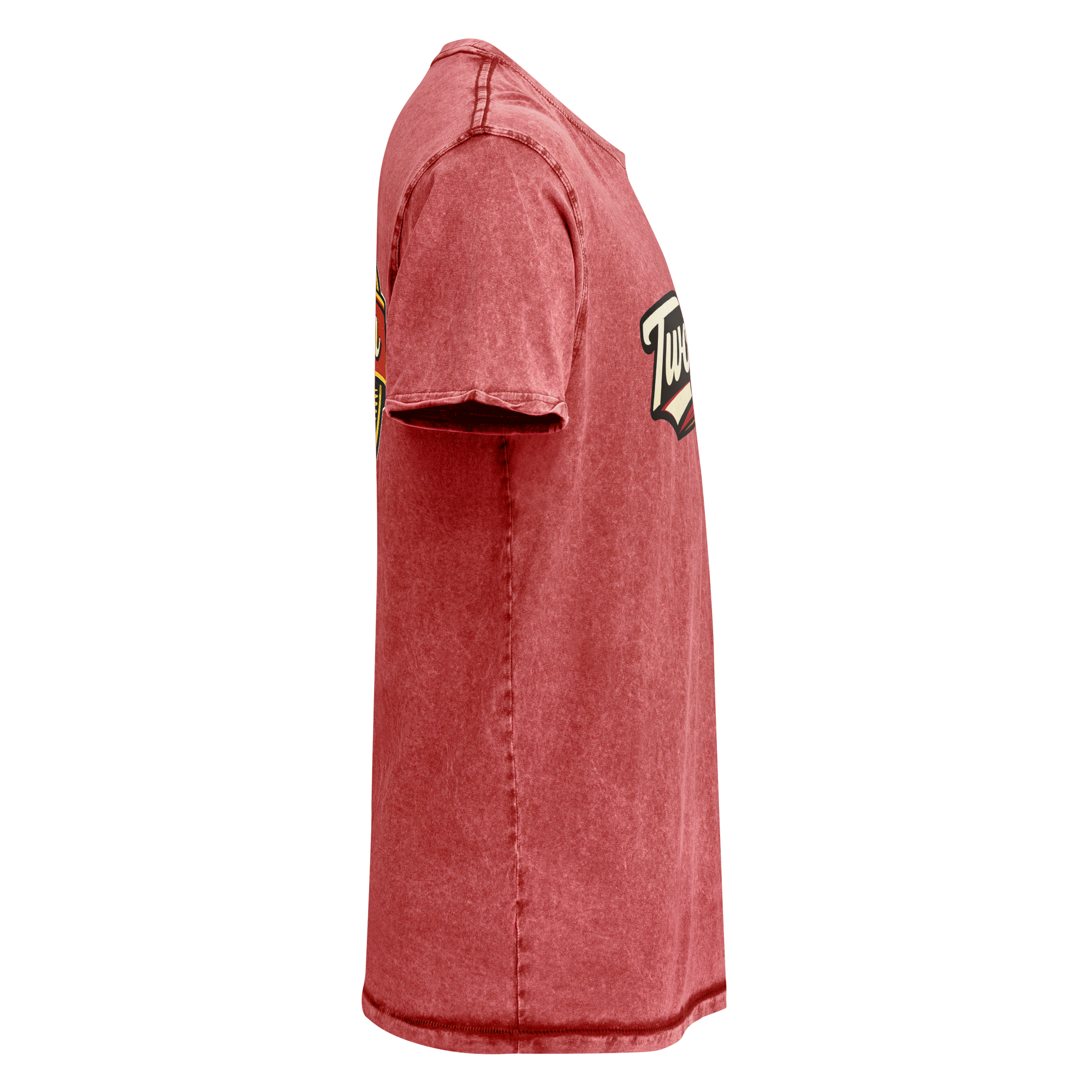 TwoSeven Denim Effect Vintage Logo Tee - Red
