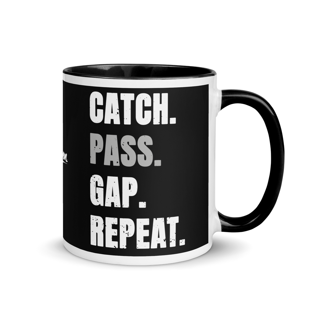 Grey Catch. Pass. Gap. Repeat Mug