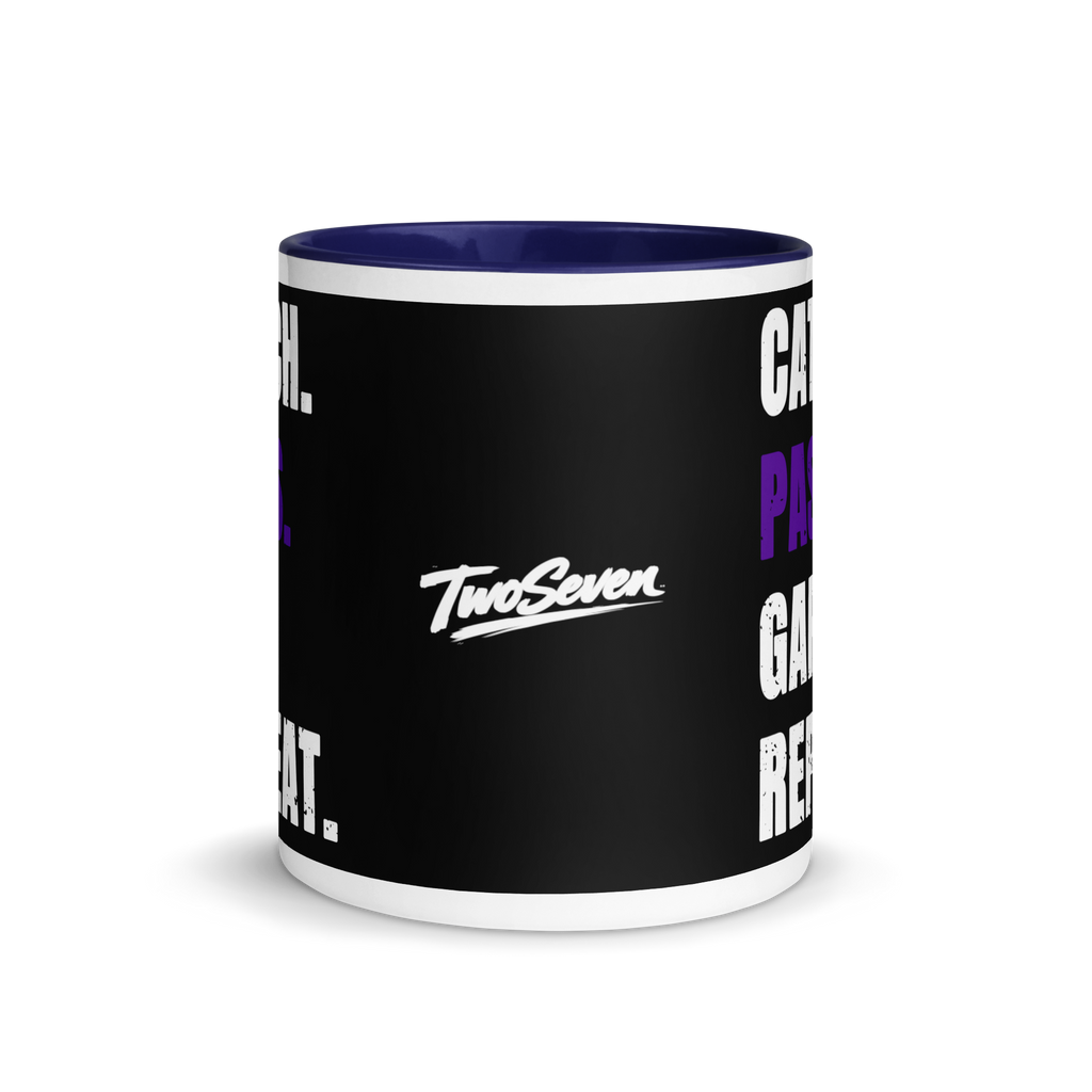 Purple Catch. Pass. Gap. Repeat Mug
