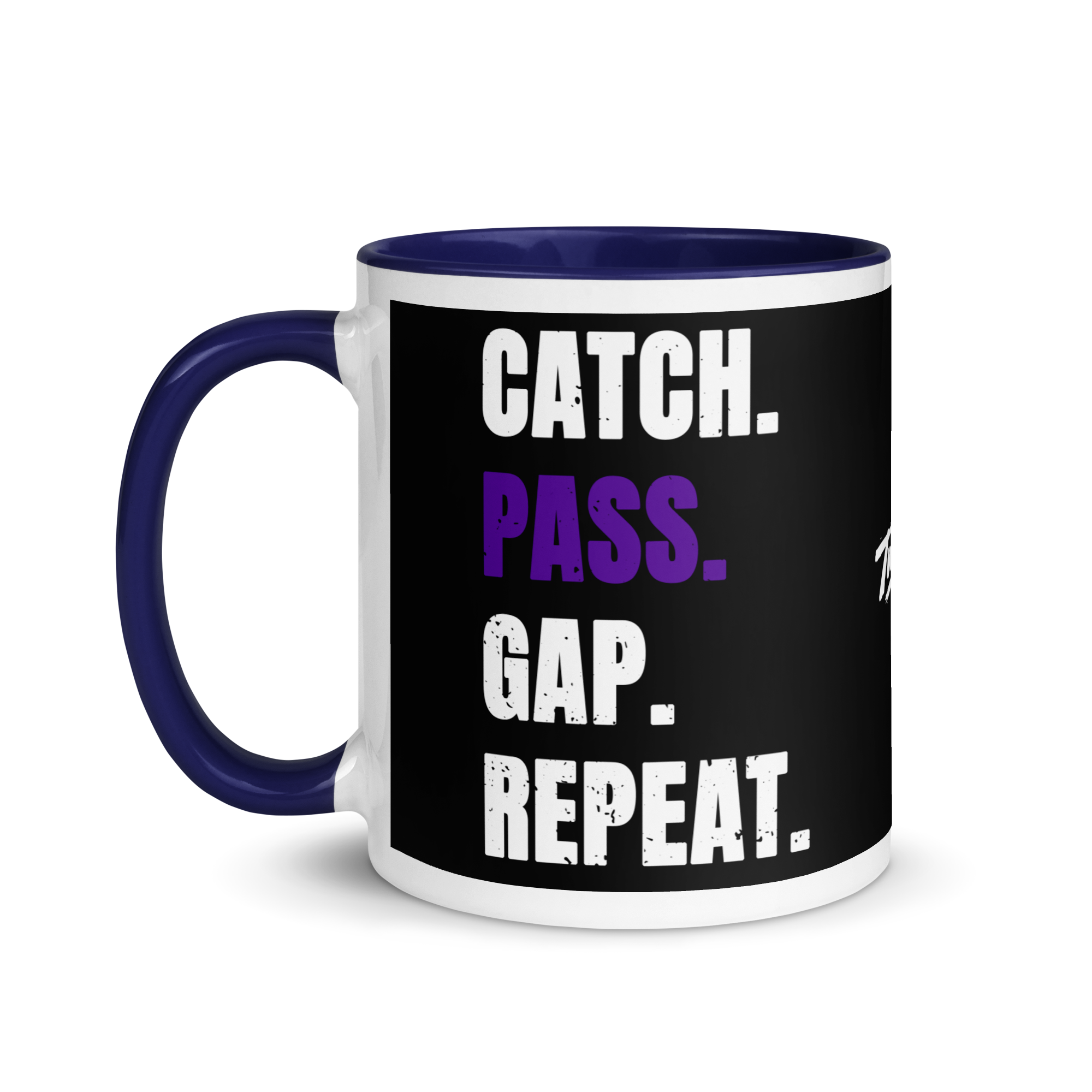 Purple Catch. Pass. Gap. Repeat Mug