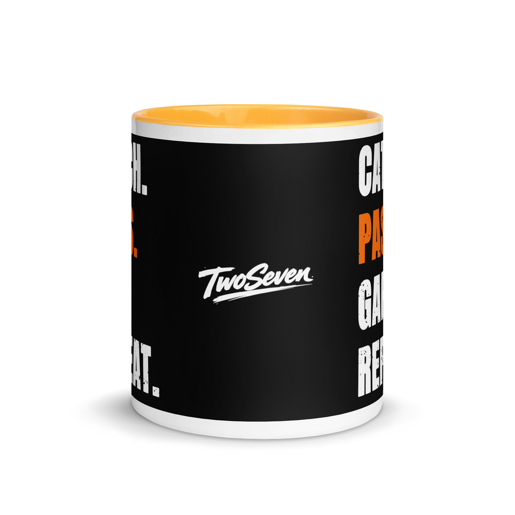 Orange Catch. Pass. Gap. Repeat Mug