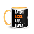 Orange Catch. Pass. Gap. Repeat Mug