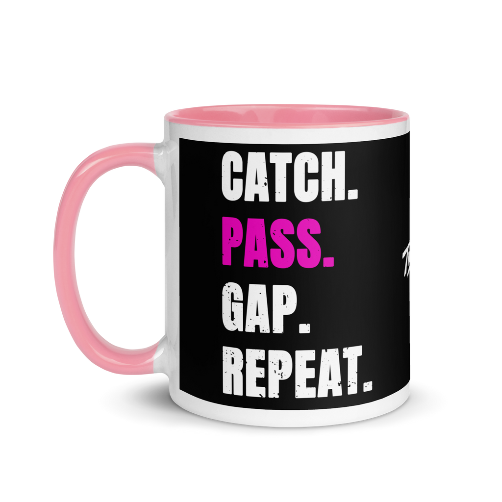 Pink Catch. Pass. Gap. Repeat Mug