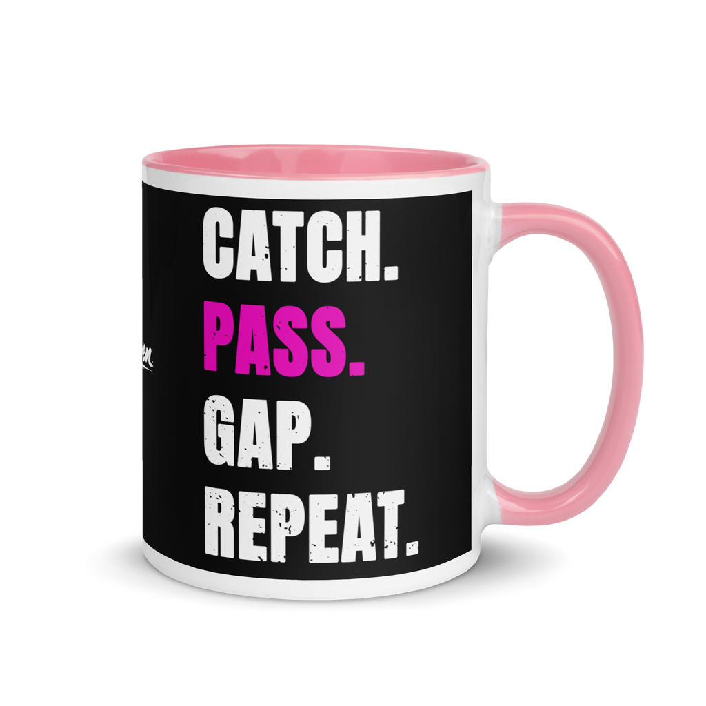 Pink Catch. Pass. Gap. Repeat Mug
