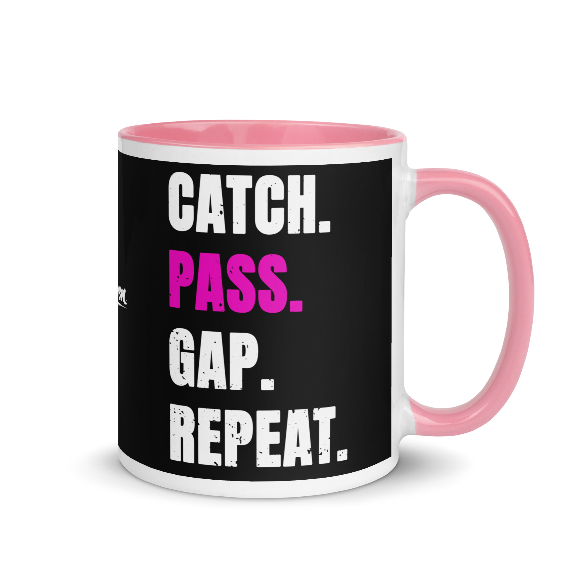 Pink Catch. Pass. Gap. Repeat Mug