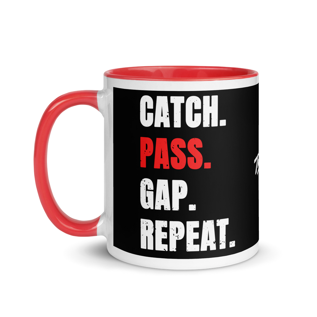 Red Catch. Pass. Gap. Repeat Mug