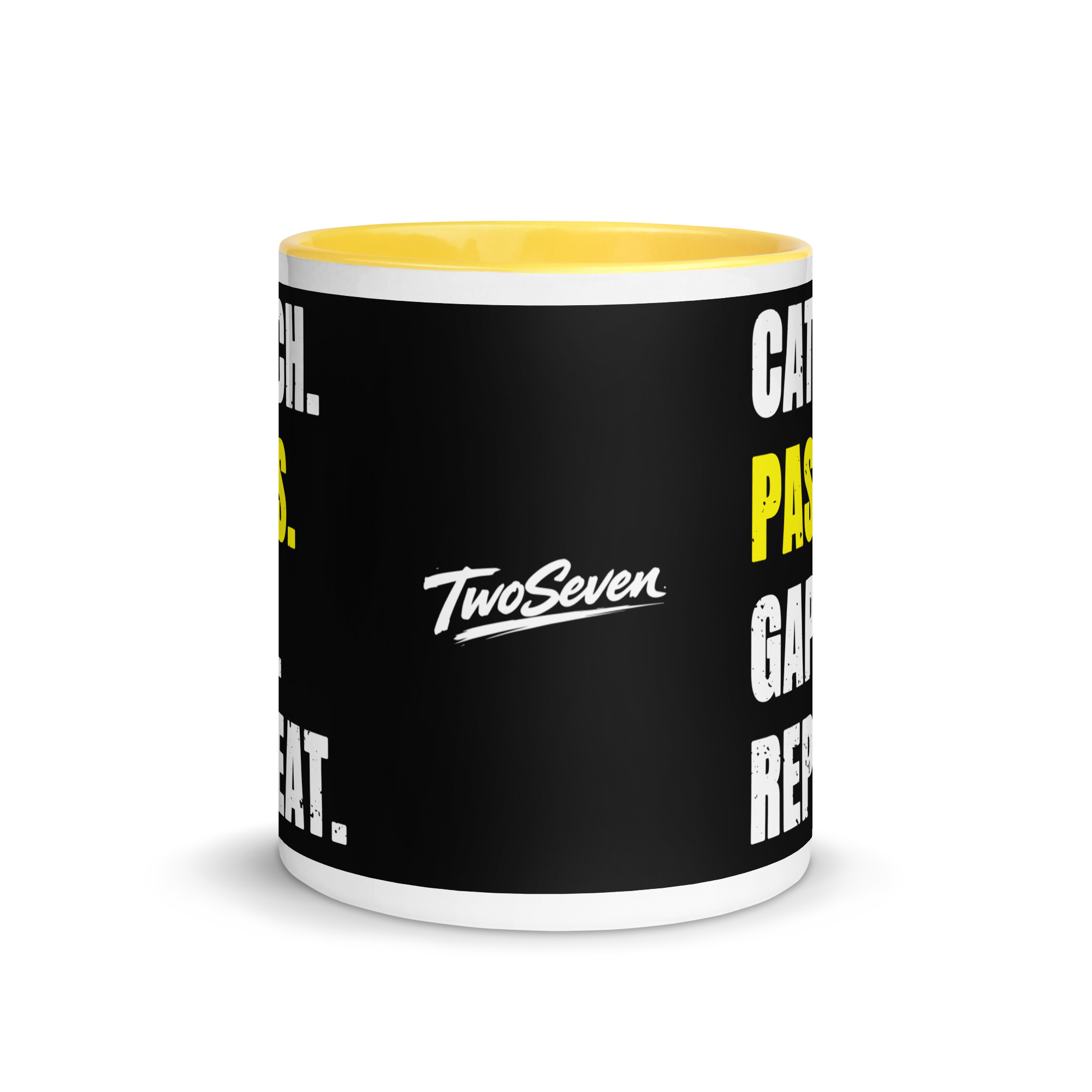Yellow Catch. Pass. Gap. Repeat Mug
